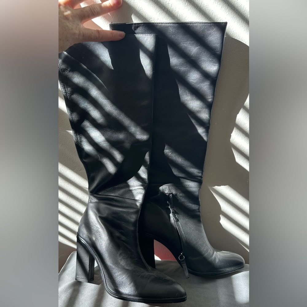 Zara mid calf black boot - sz 38